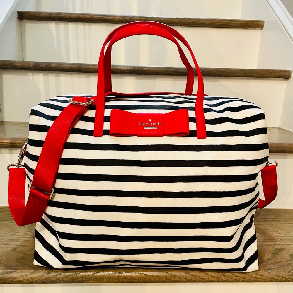Large Kate Spade Julia Striped Lyla Weekender